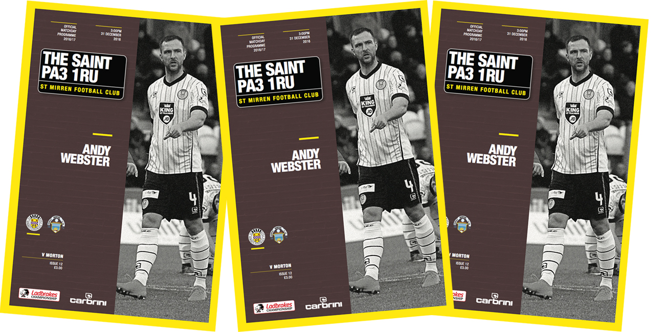 Match Day Programme: St Mirren v Morton (31st Dec)