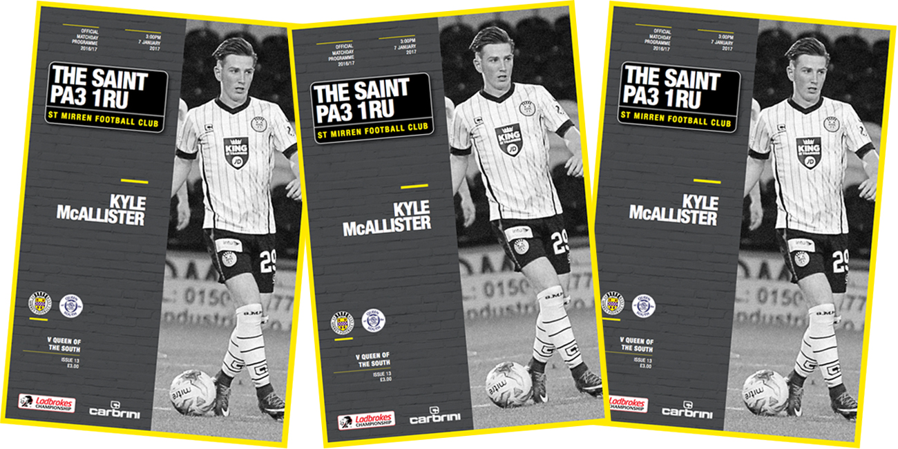 Match Day Programme: St Mirren vs Queen of the South (7th Jan)