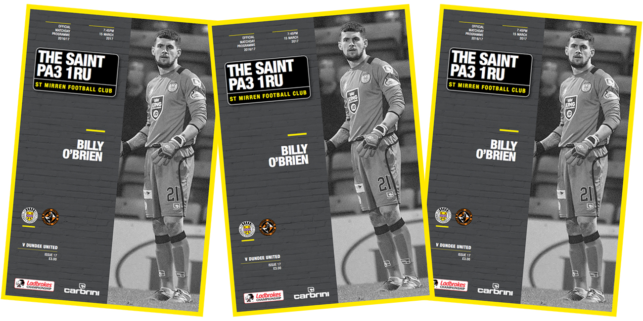 Match Day Programme: St Mirren vs Dundee United (15th Mar)