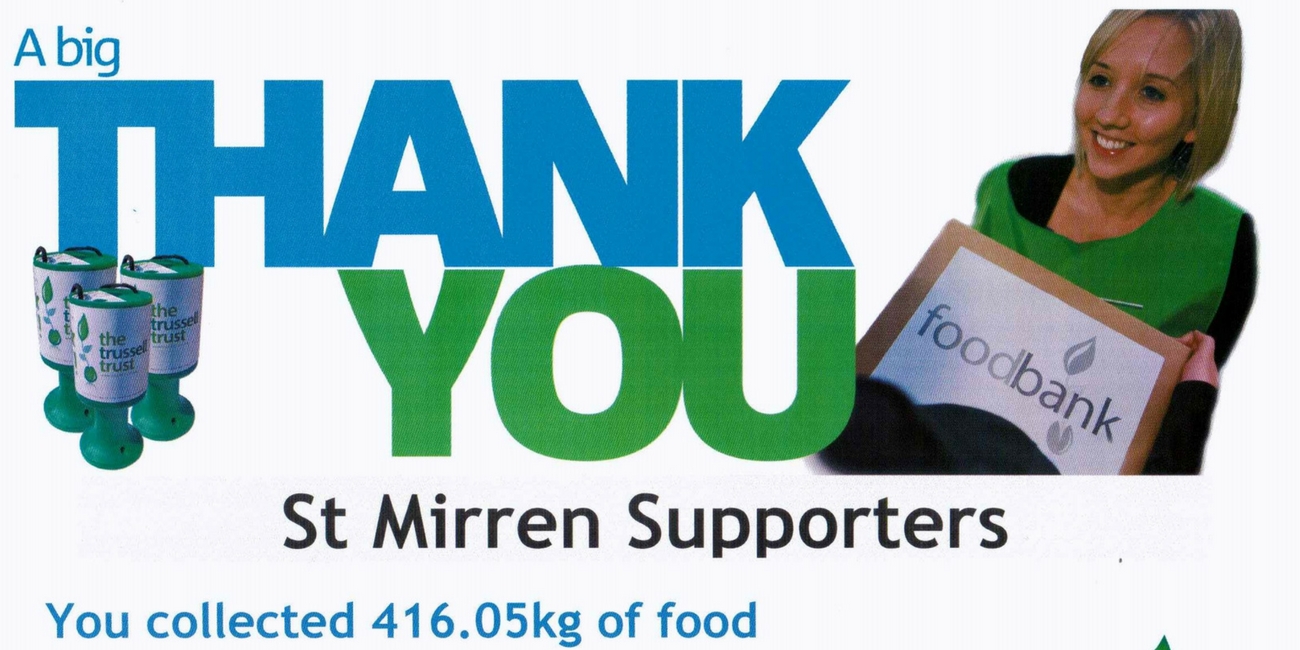 Saints Fans Collect 990 meals for Renfrewshire Foodbank