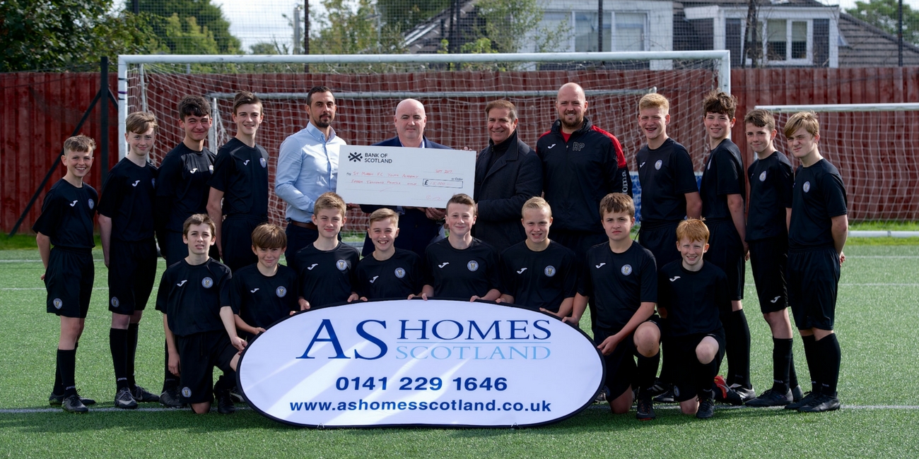 Love Street contractor gives St Mirren FC’s Youth Academy a £15,000 community cash boost