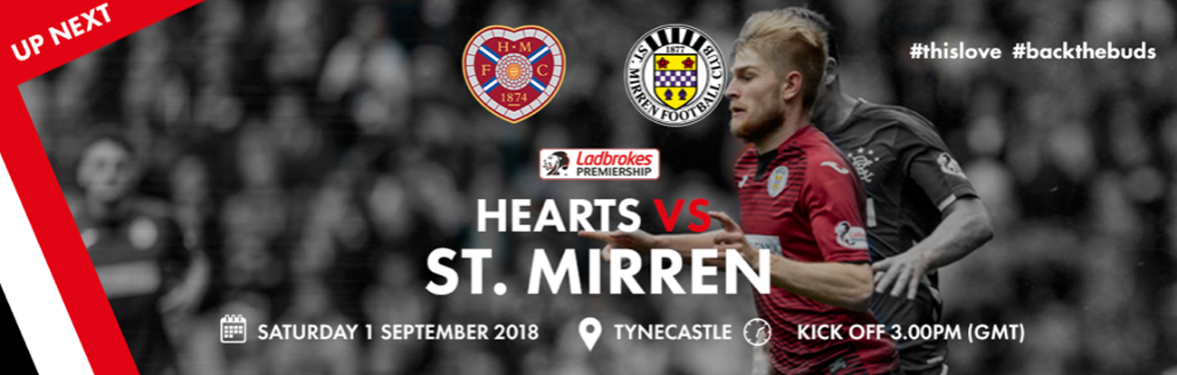 Matchday Info: Hearts vs St Mirren (1st Sep)