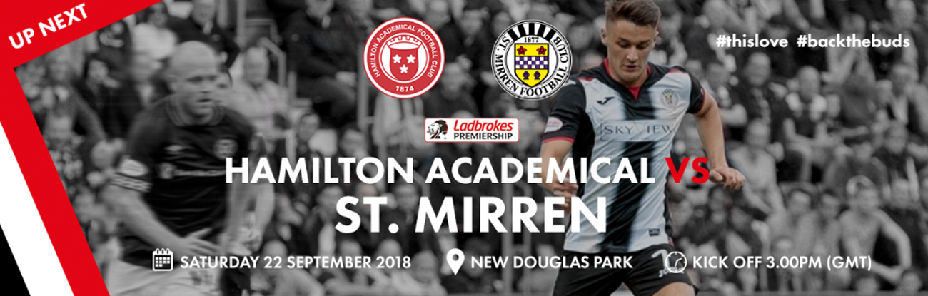 Matchday Info: Hamilton Academical vs St Mirren (22nd Sep)