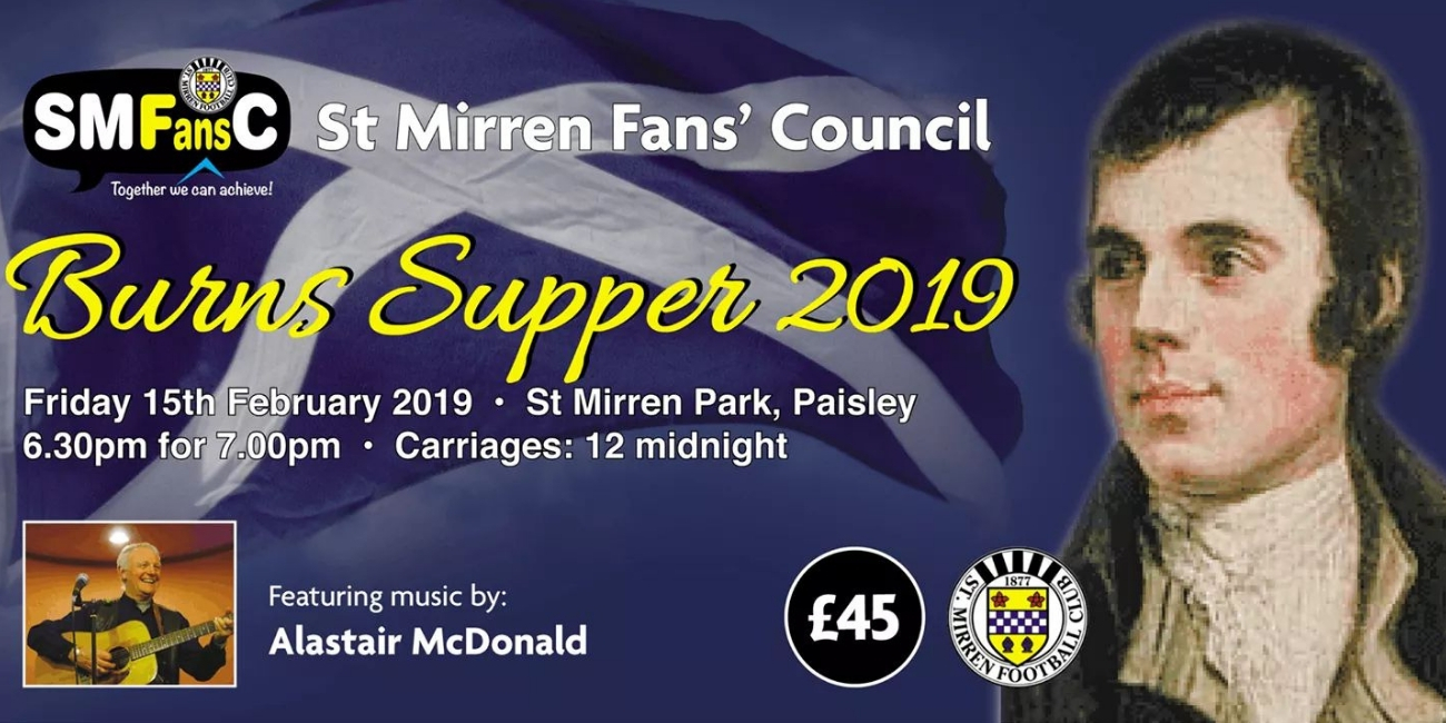 St Mirren Fans Council 2019 Burns Supper