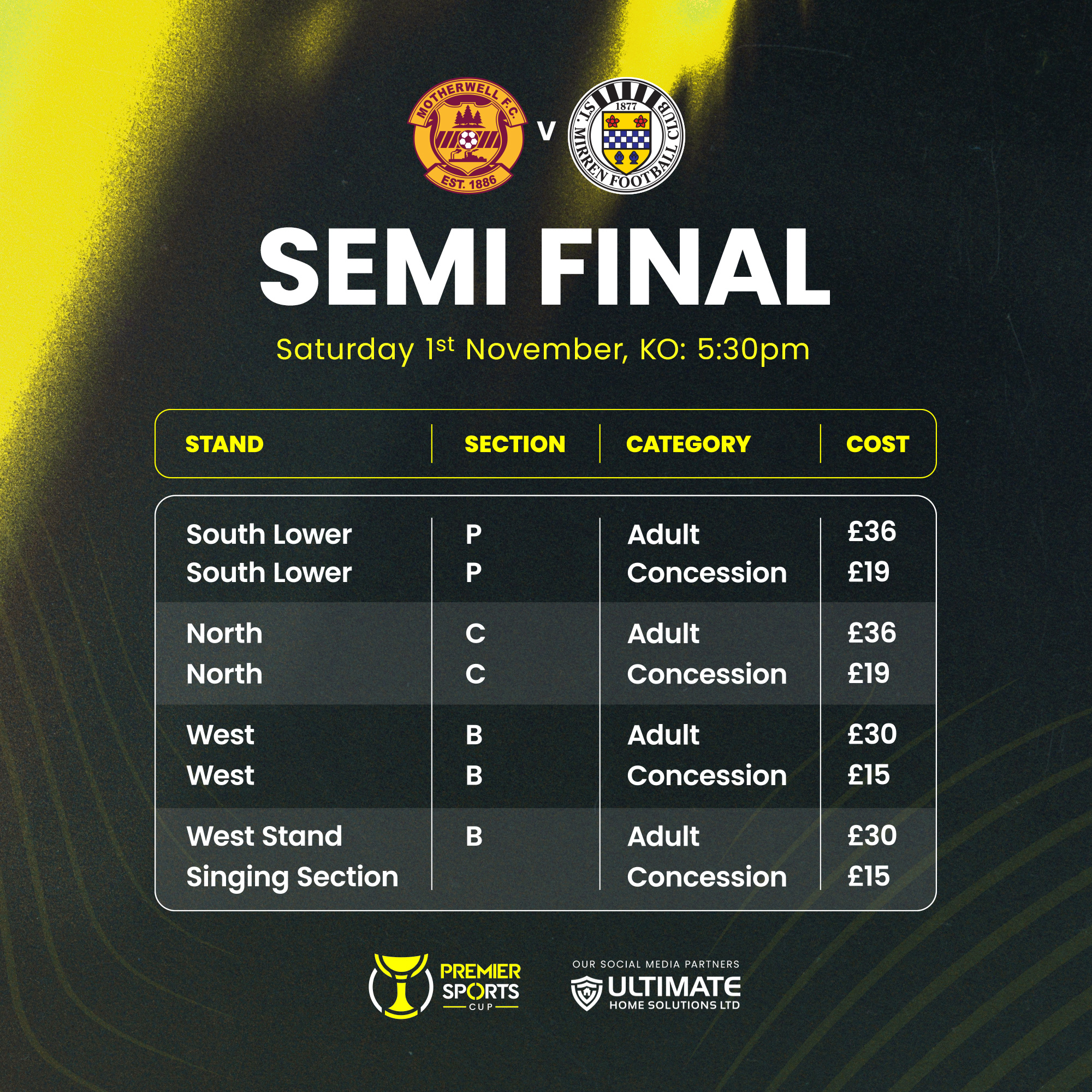 Premier Sports Cup Ticket Prices