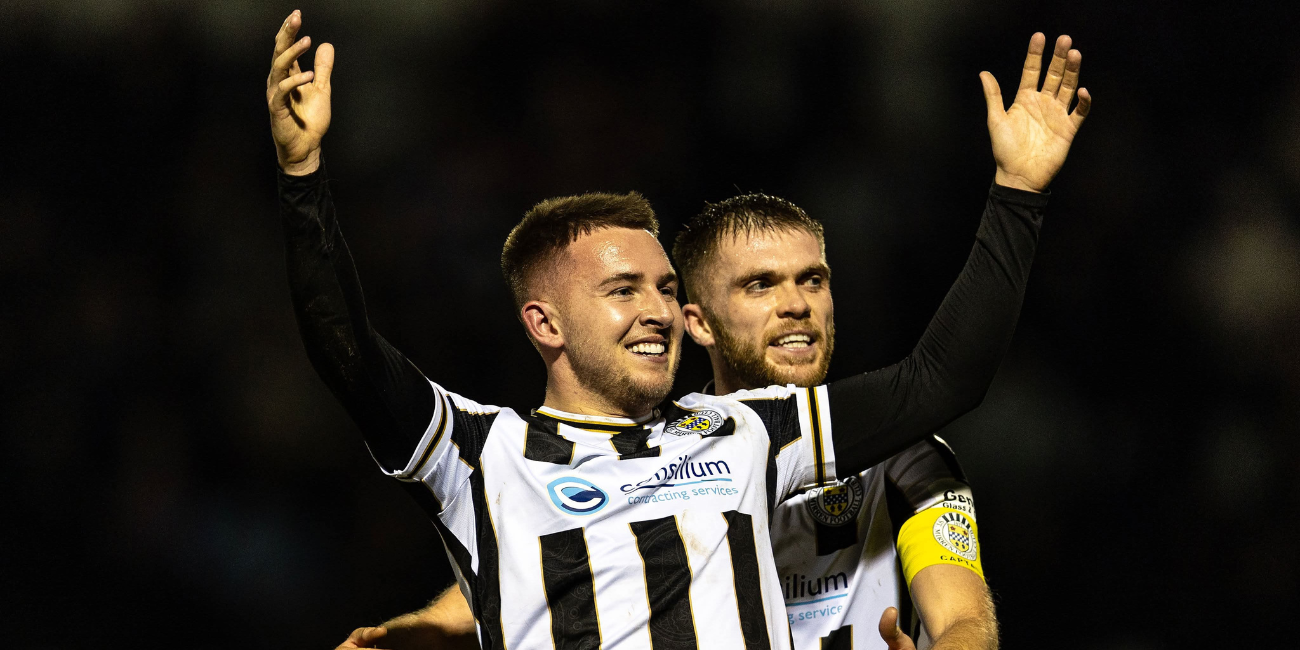 Caolan Boyd-Munce celebrates winner with Marcus Fraser