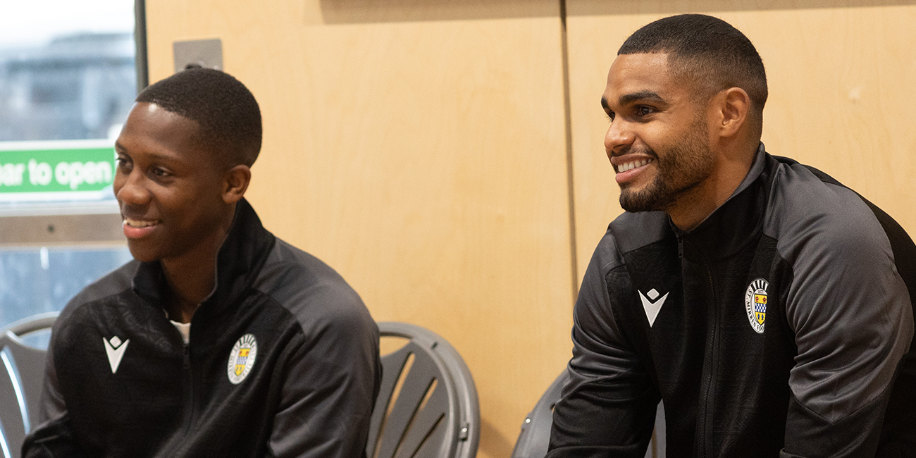 Malik Dijksteel and Mikael Mandron at school visit