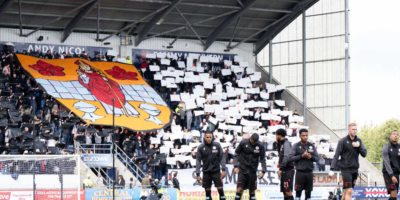 St Mirren supporters at the Falkirk Stadium