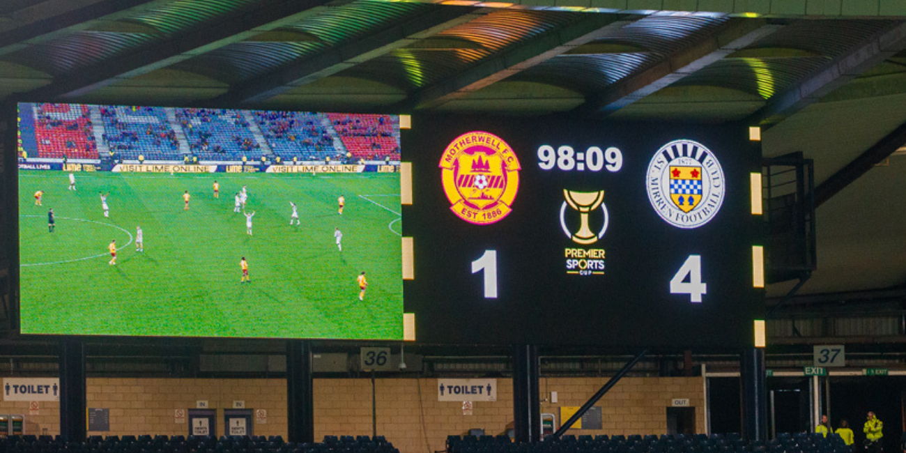 The Hampden scoreboard post semi-final