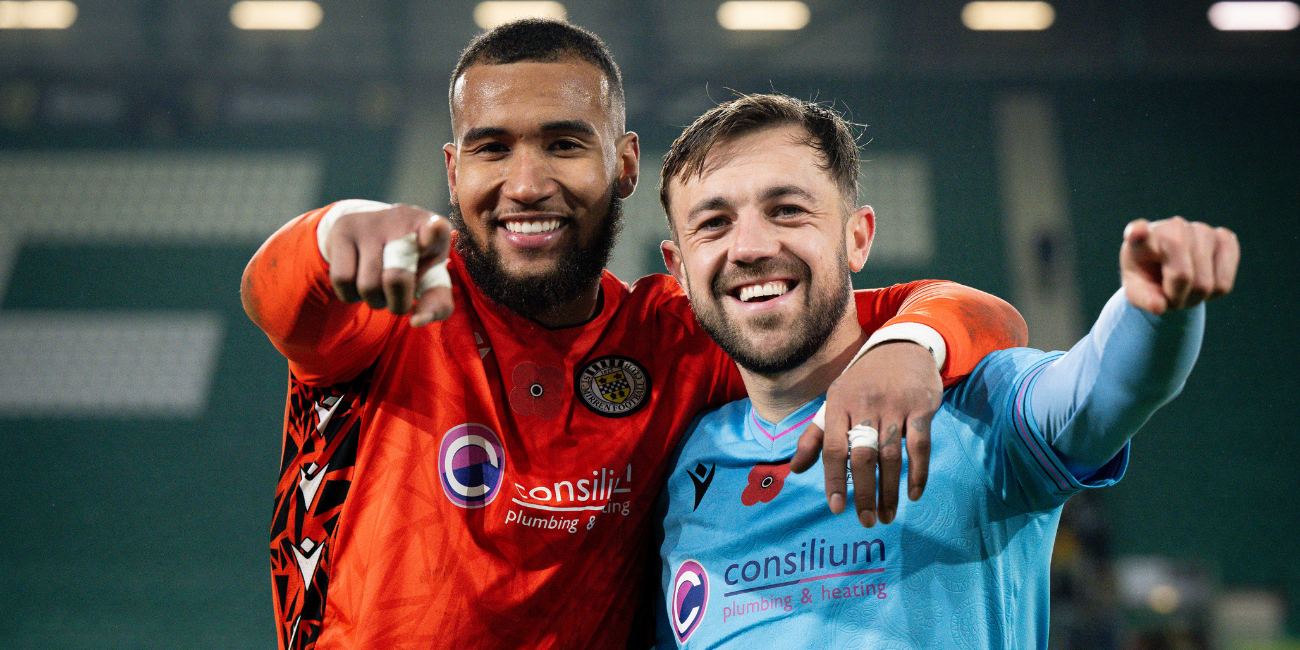 Ellery Balcombe and Conor McMenamin celebrate post-match (Image: Paul Byars)