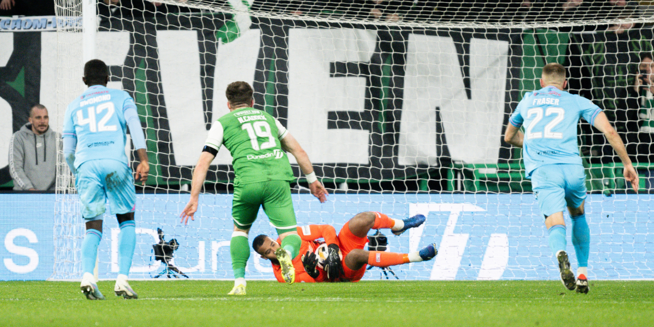 Ellery Balcombe saves Martin Boyle's penalty (Image: Paul Byars)