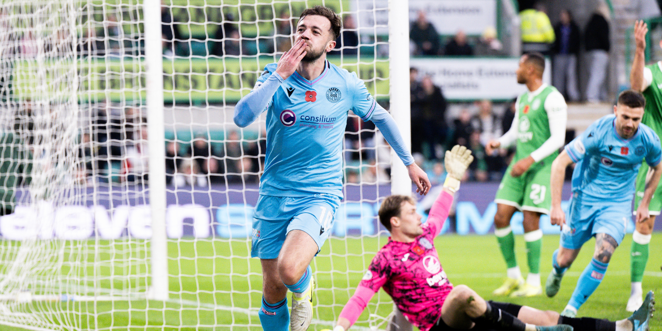 Conor McMenamin celebrates his opening goal (Image: Paul Byars)