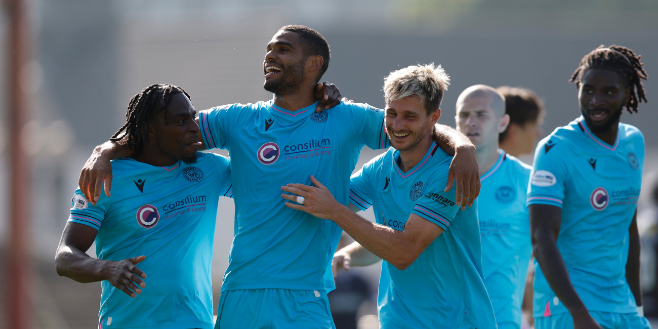 Mikael Mandron celebrates his goal against Dundee