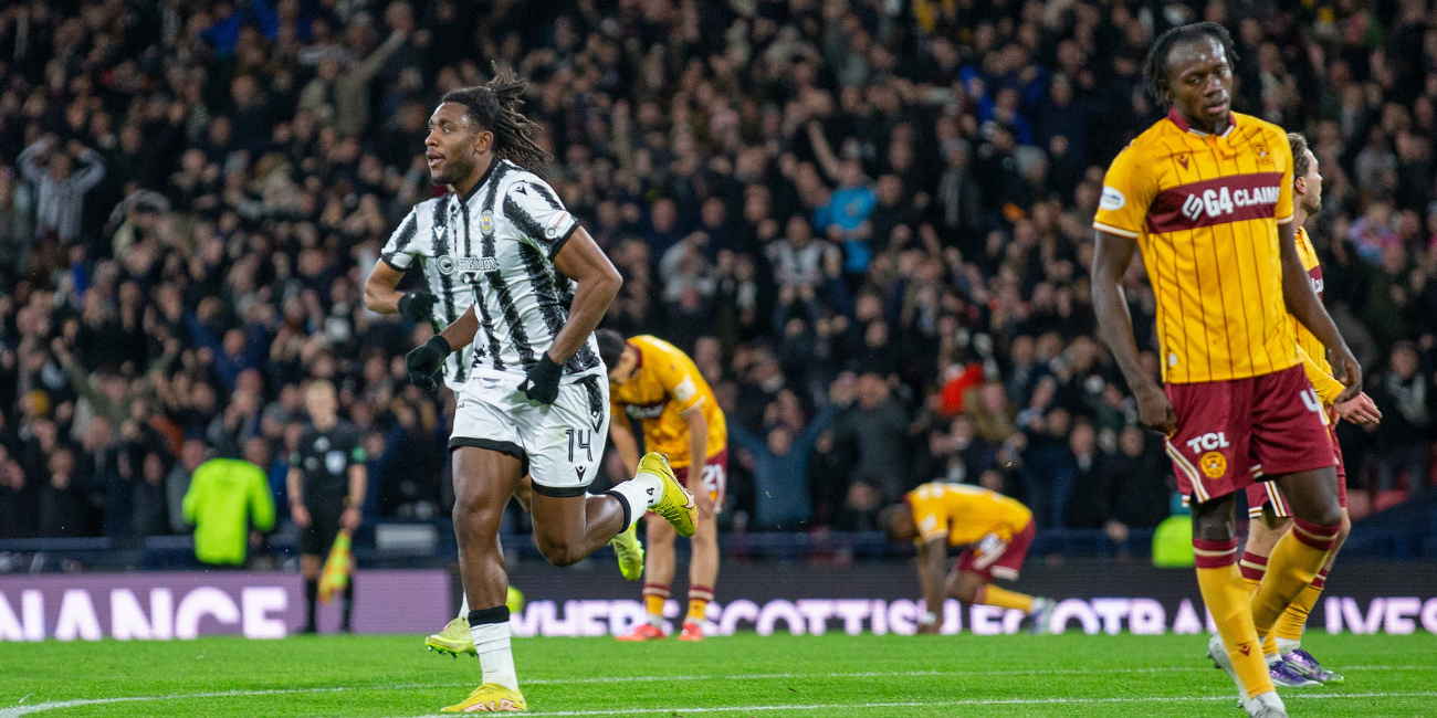Dan Nlundulu celebrates goal against Motherwell