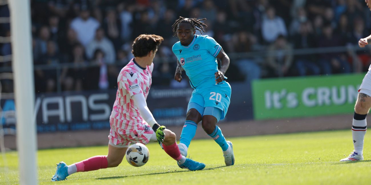 Toyosi Olusanya opens the scoring against Dundee