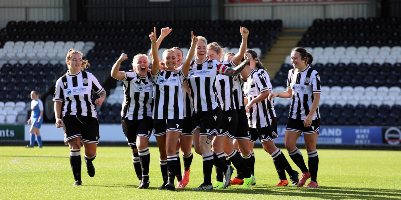 Nikki Lavery celebrates after opening the scoring