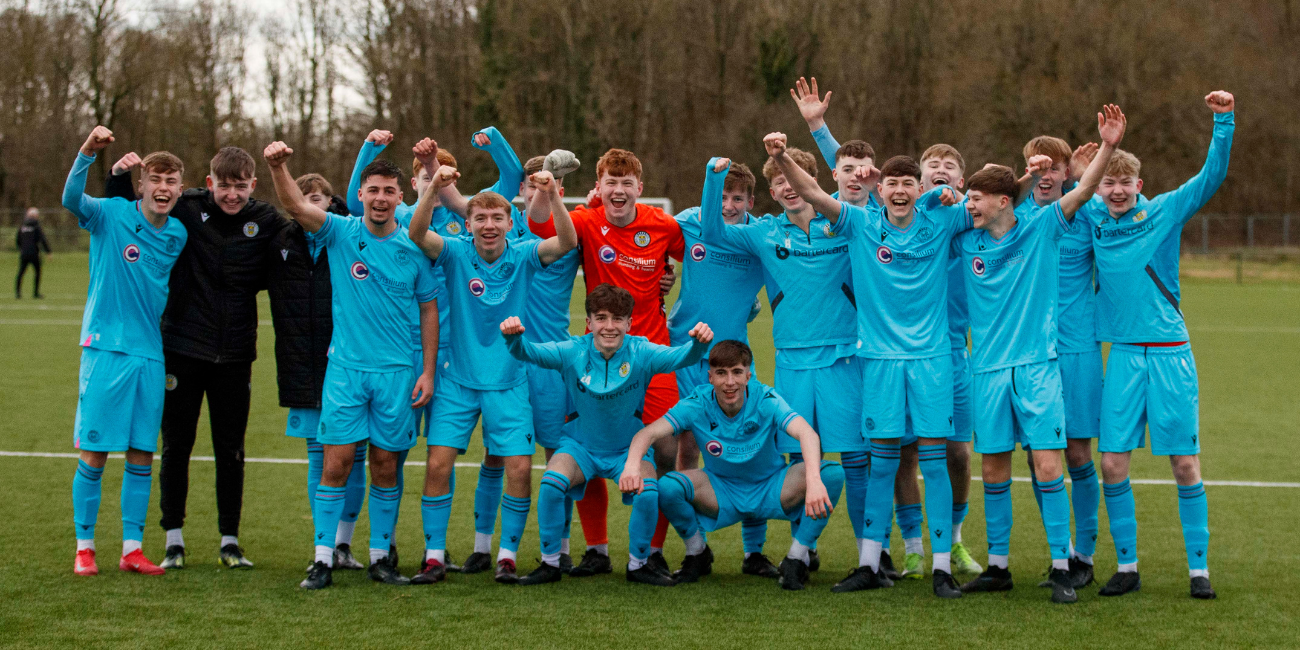 St Mirren U18s celebrate win over Queen's Park in the last round