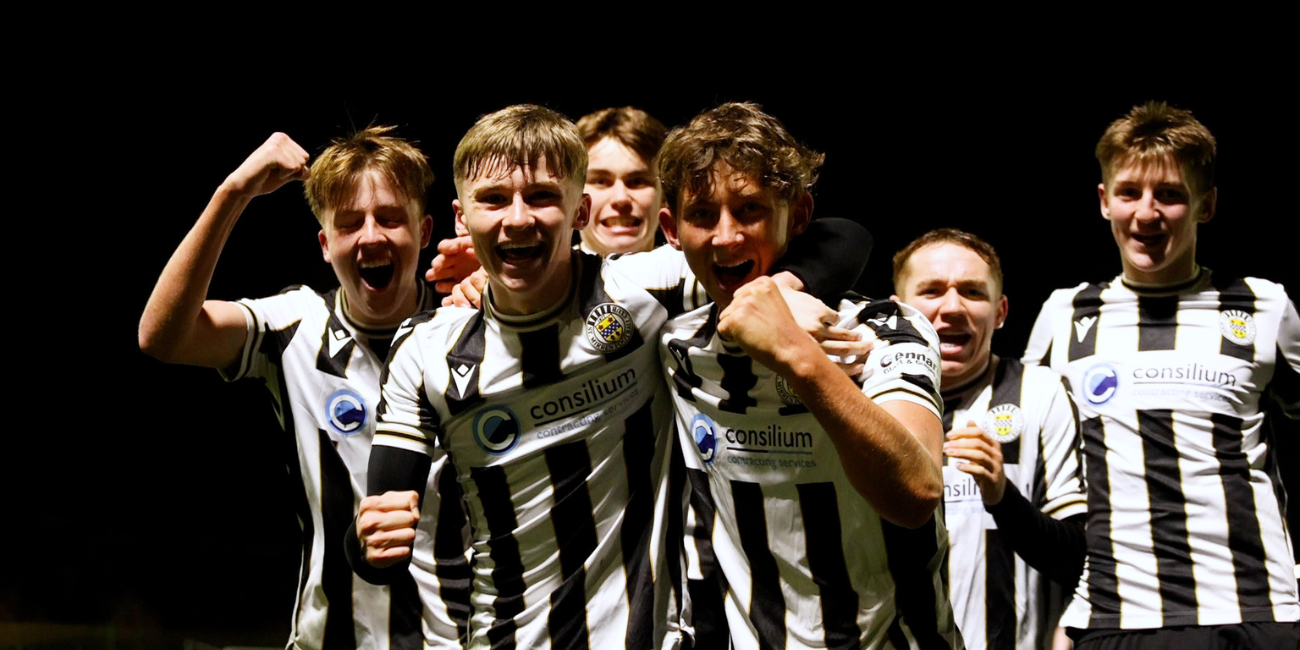 St Mirren U18s celebrate their win over Hearts in the Fourth Round.